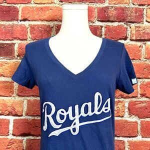 '47 Brand‎ Women's Size Medium Blue Kansas City Royals V Neck Short Sleeve Tee